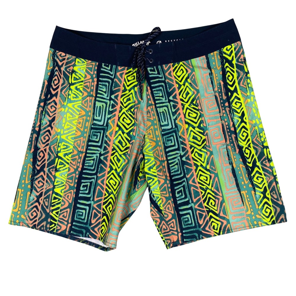 Billabong Sundays Airlite Tribal Board Shorts Mens 33 Neon Green